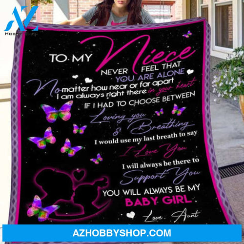 Gift For Niece Blanket, To My Niece Never Feel You Are Alone Love Aunt Hippie Blanket