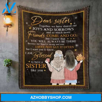Gift For Sister Blanket, Dear Sister Fleece Blanket