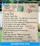 Gift For Son Blanket, Air Mail Letter From Dad To Son