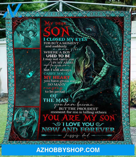Gift For Son Blanket, To My Dear Son I Closed My Eyes