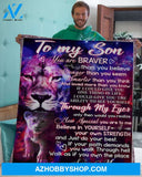 Gift For Son Blanket, To My Son Lion Love Mom