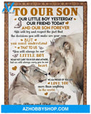Gift For Son Blanket, To My Son Our Son Forever Fleece Blanket Lion For Family