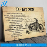 Gift For Son From Dad, Biker Son Gift, On This Ride Biker Canvas