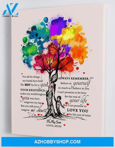 Gift for Son from Mom - Colorful Tree - Framed Canvas MS003
