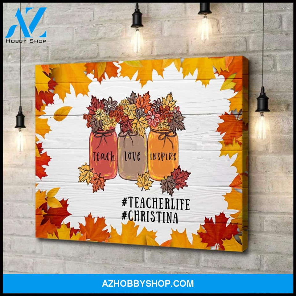 Gift for teacher - teacher life - Personalized Canvas