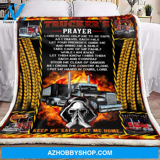 Gift For Truck Blanket, Heavy Trucker Prayer