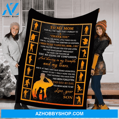 Gift For Veteran Mom To My Mom Fleece Blanket