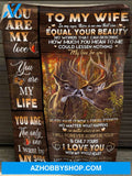 Gift For Wife Blanket, Deer Couple To my Wife You Are My Life - Love From Grumpy Old Husband