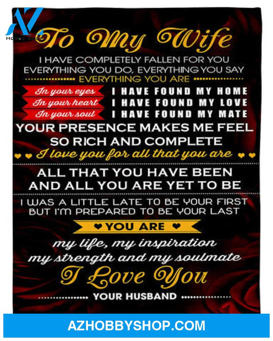 Gift For Wife Blanket, Husband To Wife Love You For All Fleece Blanket