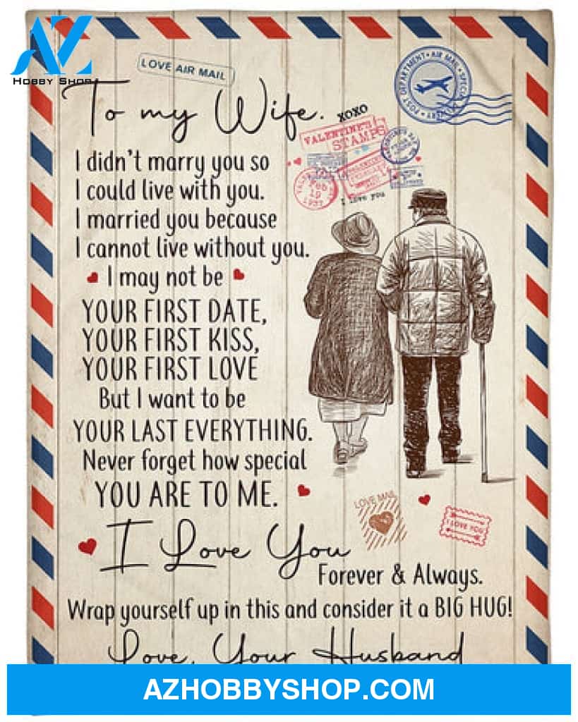 Gift For Wife Blanket, To My Wife I Love You Letter Blanket Gift for Wife From Husband
