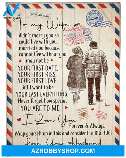 Gift For Wife Blanket, To My Wife I Love You Letter Blanket Gift for Wife From Husband