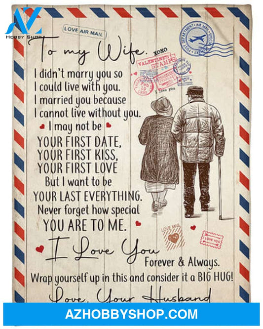 Gift For Wife Blanket, To My Wife I Love You Letter Blanket Gift for Wife From Husband