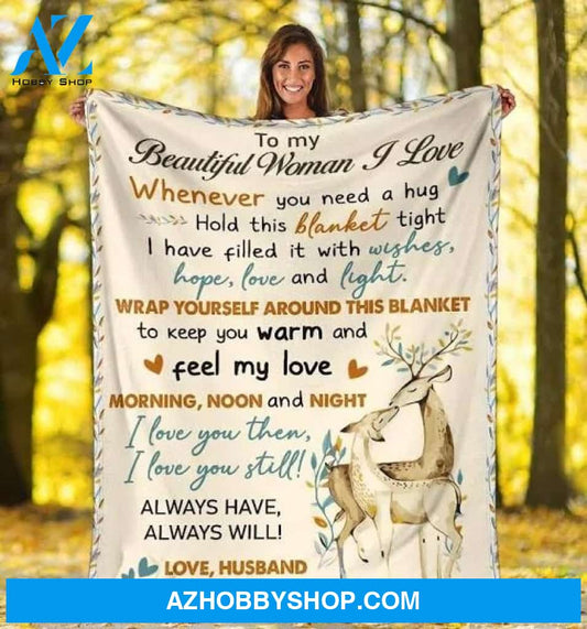 Gift For Woman I Love - I Love You Then, Hunting Deer Blanket