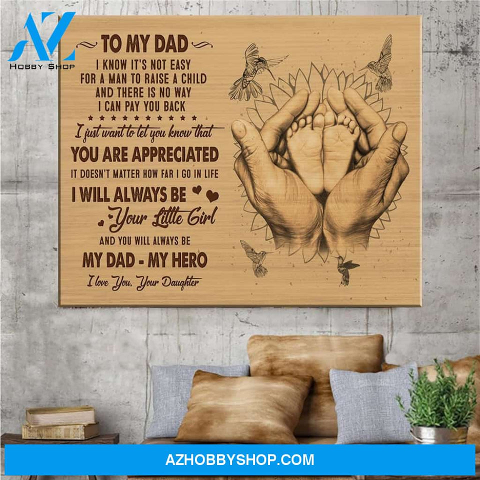 Gift For Dad Gift From Daughter To Dad Canvas