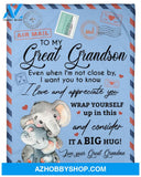 Gift From Grandma Blanket, Elephant Air Mail To My Great Grandson I Love And Appreciate You