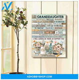 Gift from Grandma To my Granddaughter Butterfly Canvas Wall Art Decor