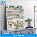 Gift from Grandma To my Granddaughter Butterfly Canvas Wall Art Decor