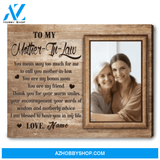 Gift Idea For Mother In Law Who Has Everything Personalized Mother's Day Canvas Wall Art