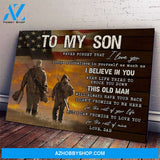 Gift To My Son From Dad Hunting Lover Meaningful Canvas From Hunting Father