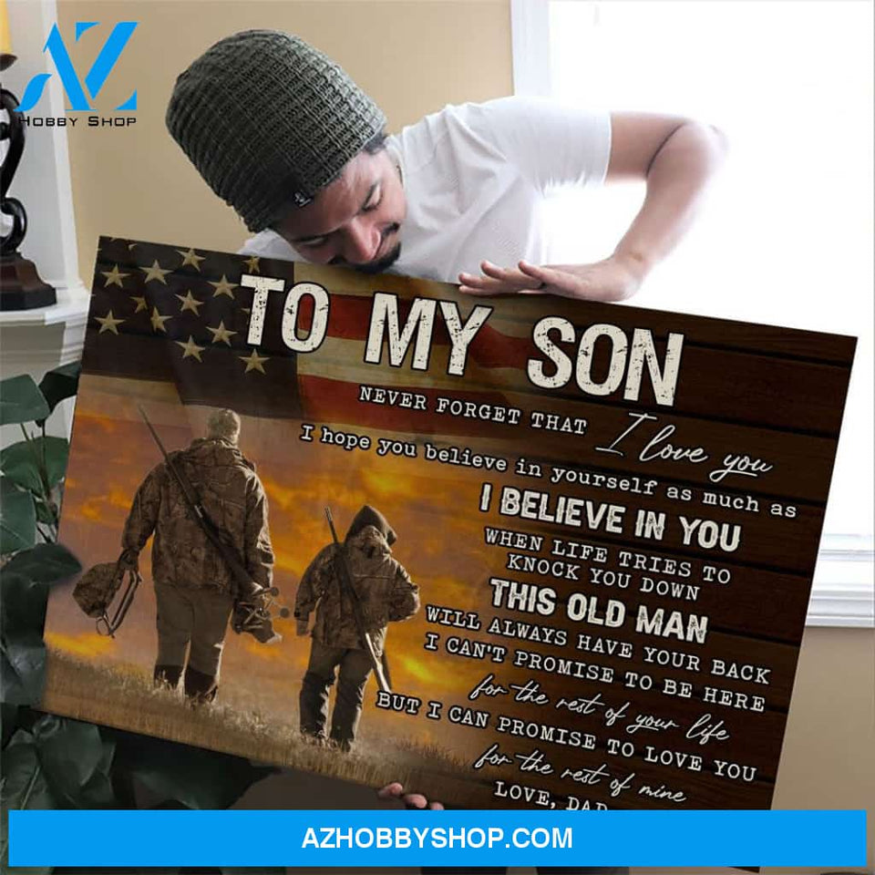 Gift To My Son From Dad Hunting Lover Meaningful Canvas From Hunting Father