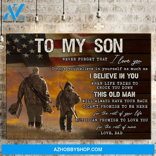 Gift To My Son From Dad Hunting Lover Meaningful Canvas From Hunting Father