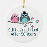 Gift For 50Th Wedding Anniversary Hoot Ceramic Ornament