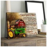 Custom Canvas Personalized Gifts Anniversary Wedding Once upon a time I became yours Red US Barn and John Deere Tractor Wall Art Decor