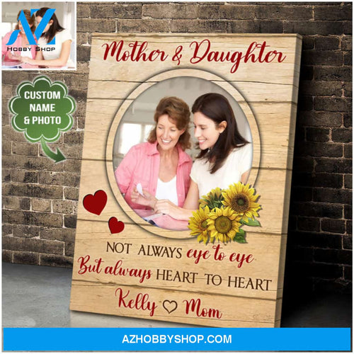 Gifts For Mom From Daughter Always Heart To Heart Personalized Canvas Print