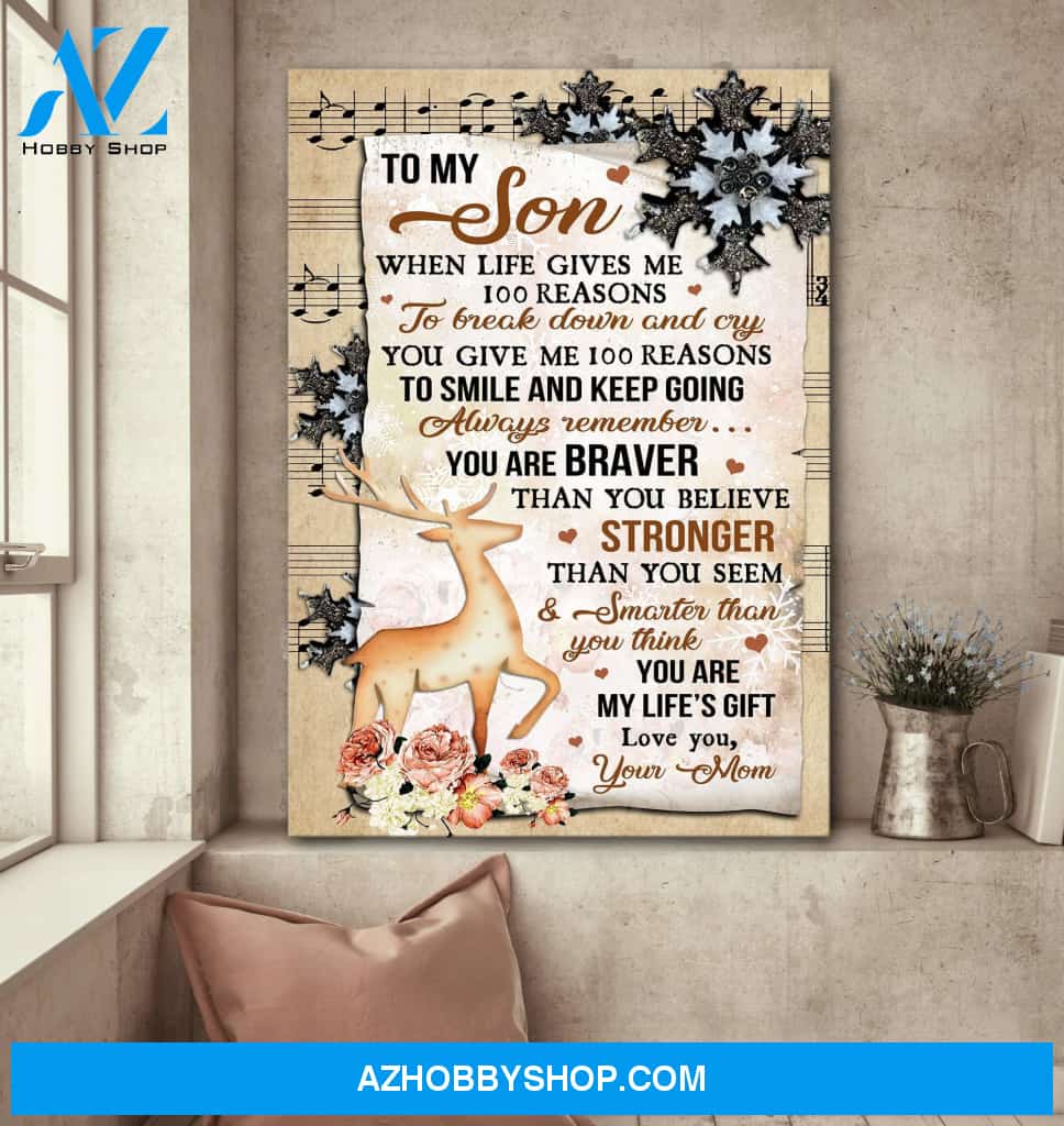 Gifts for son from mom, You are my life's gift - Music sheet painting Portrait Canvas Prints, Wall Art