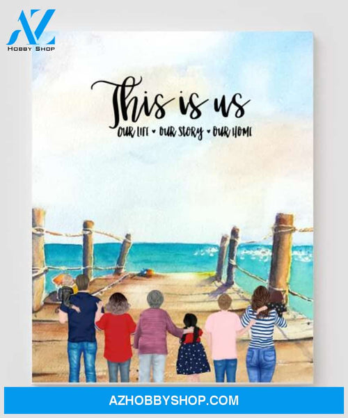 Personalized Canvas, Gifts For The Whole Family Canvas Wall Art, Wall Decor Visual Art Fathers Day Gifts, My Poster Wall Father's Day 2021 - 6 People B