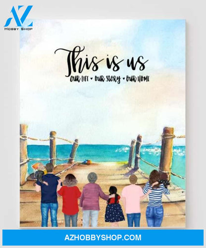 Personalized Canvas, Gifts For The Whole Family Canvas Wall Art, Wall Decor Visual Art Fathers Day Gifts, My Poster Wall Father's Day 2021 - 6 People B