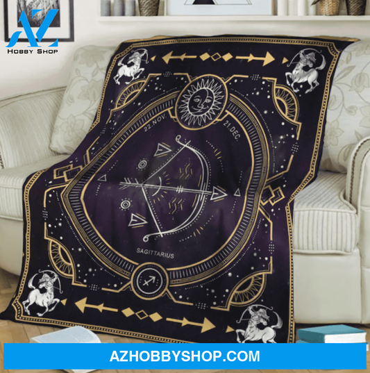 Giftster Sagittarius Zodiac Archery Fleece Blanket , Halloween Gift, Christmas Gift, Halloween Decor