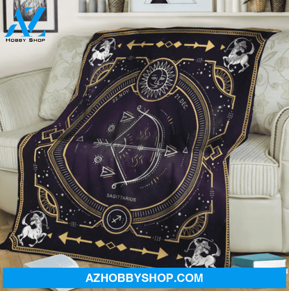 Giftster Sagittarius Zodiac Archery Fleece Blanket , Halloween Gift, Christmas Gift, Halloween Decor