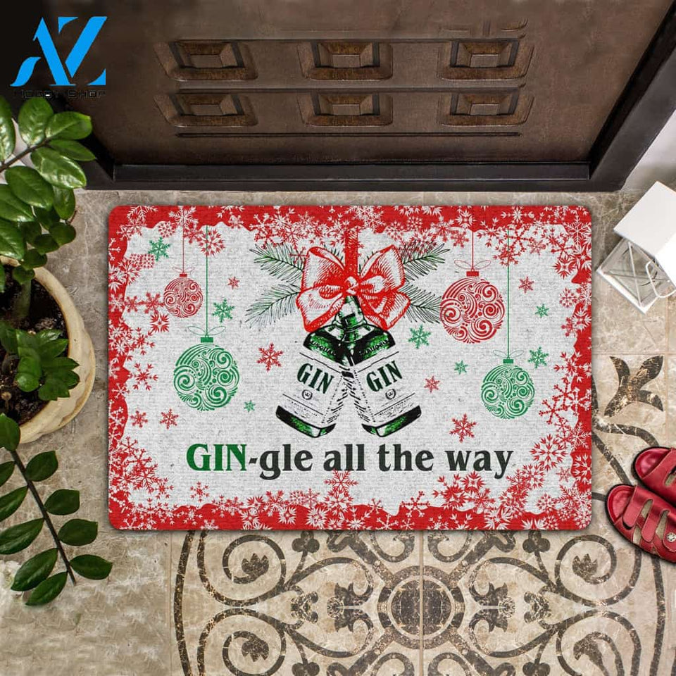 Gin-gle All The Way Doormat | Welcome Mat | House Warming Gift | Christmas Gift Decor