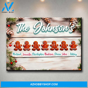 Gingerbread Family Multi-Names Premium Canvas