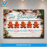 Gingerbread Family Multi-Names Premium Canvas