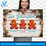Gingerbread Family Multi-Names Premium Canvas