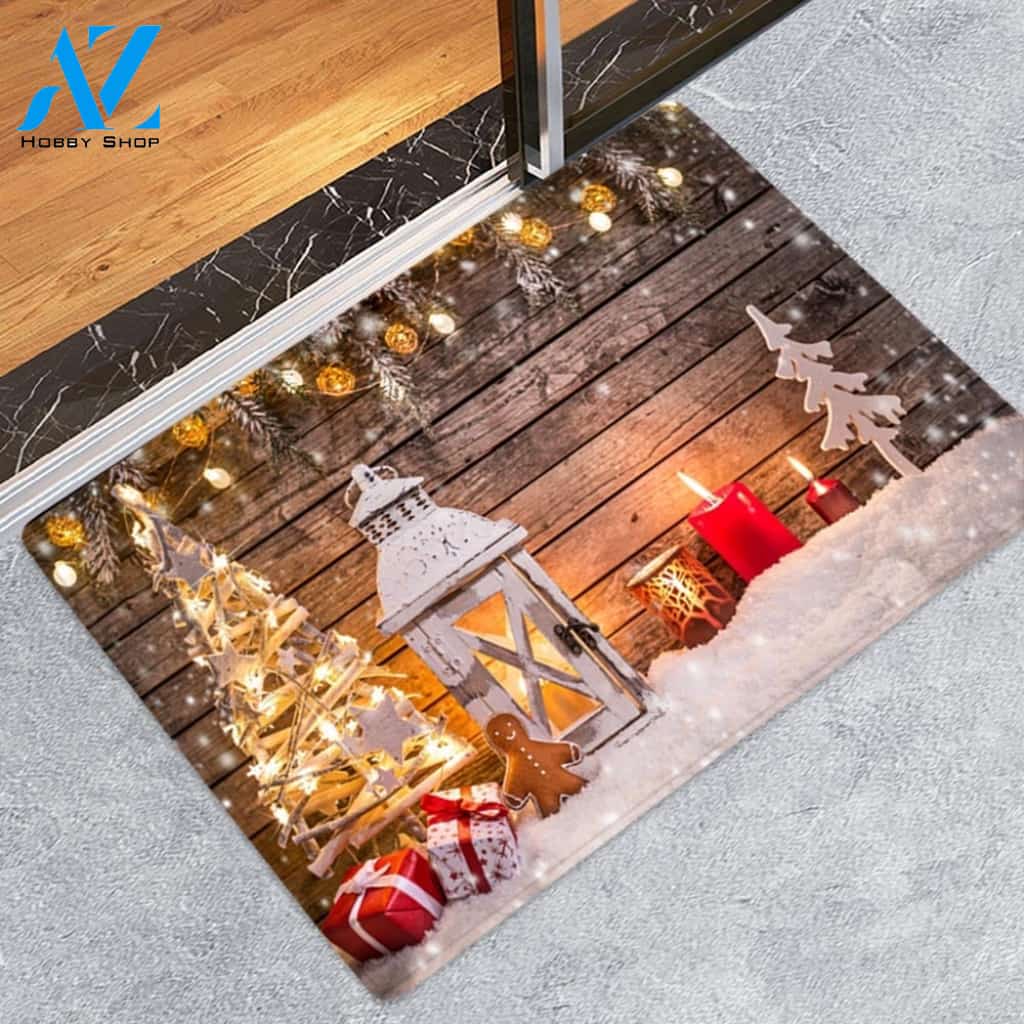 Gingerman Merry Christmas Welcome Doormat Indoor And Outdoor Mat Entrance Rug Sweet Home Decor Housewarming Gift Gift Friend Family Christmas Holiday
