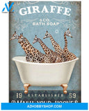 Giraffe art wash your hooves poster