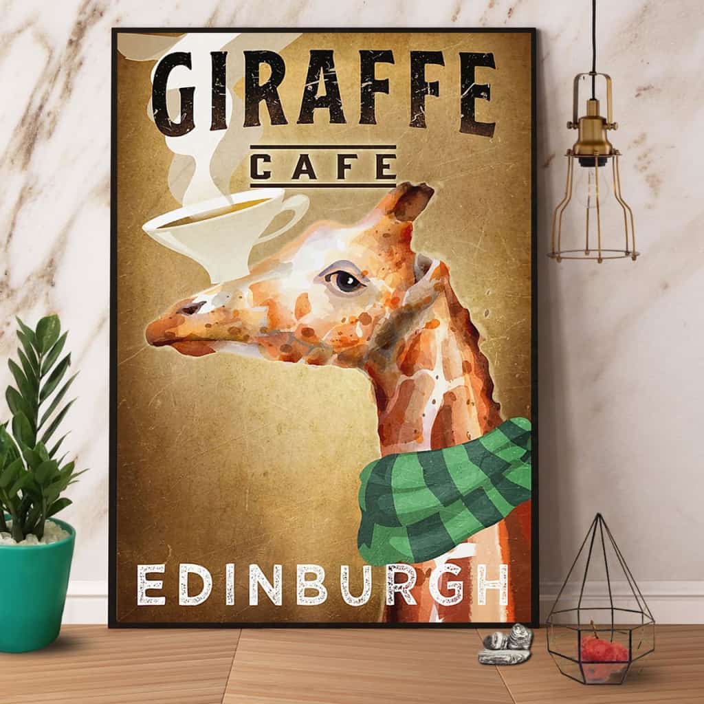 Giraffe Caffe Edinburgh Canvas And Poster, Wall Decor Visual Art