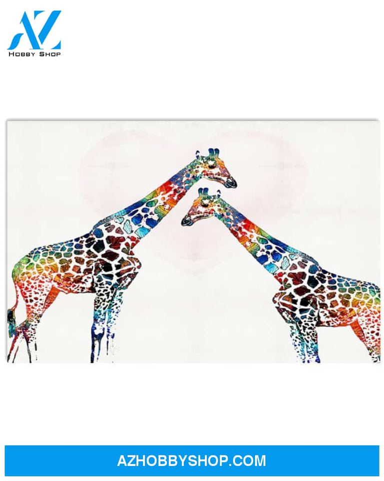 Giraffe Couple Canvas Prints, Wall Decor Visual Art