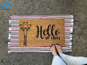 Giraffe Doormat | Custom Doormat | Funny Doormat | Gift Ideas | Hello, Up there | Door mat | Giraffe | Welcome Mat | Christmas Gifts