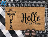 Giraffe Doormat | Custom Doormat | Funny Doormat | Gift Ideas | Hello, Up there | Door mat | Giraffe | Welcome Mat | Christmas Gifts