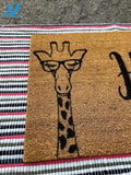 Giraffe Doormat | Custom Doormat | Funny Doormat | Gift Ideas | Hello, Up there | Door mat | Giraffe | Welcome Mat | Christmas Gifts