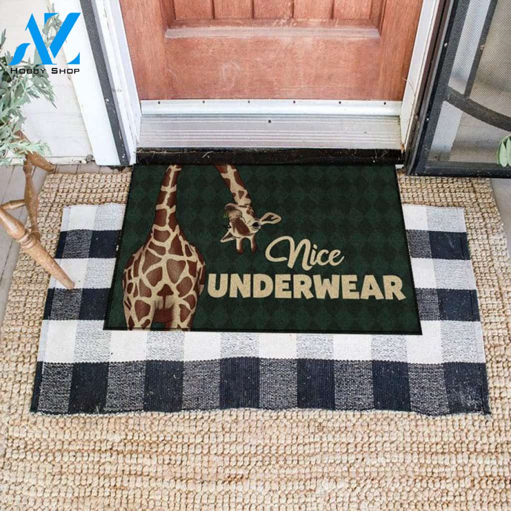 Giraffe Doormat, Funny Giraffe Doormat, Animal Funny Doormat, Funny Doormat, Welcome Mat, Hello Doormat, Pet Doormat, Home Doormat