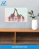 Giraffe Family Art Canvas, Wall Decor Visual Art