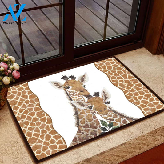 Giraffe Family Welcome Doormat