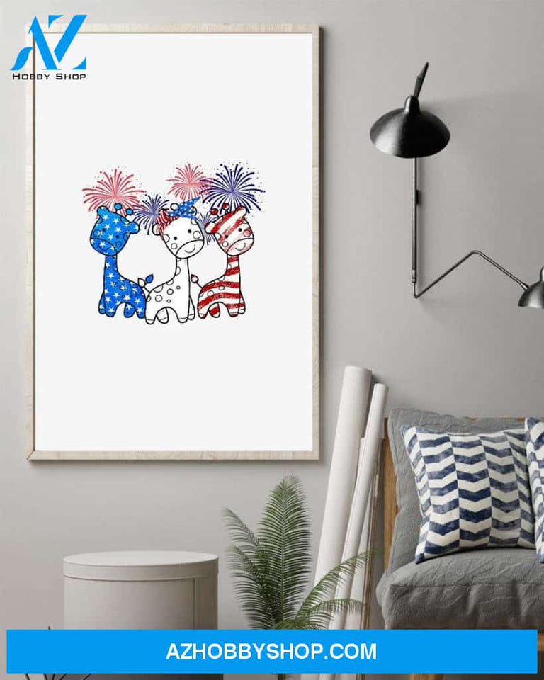 Giraffe freedom color art american poster