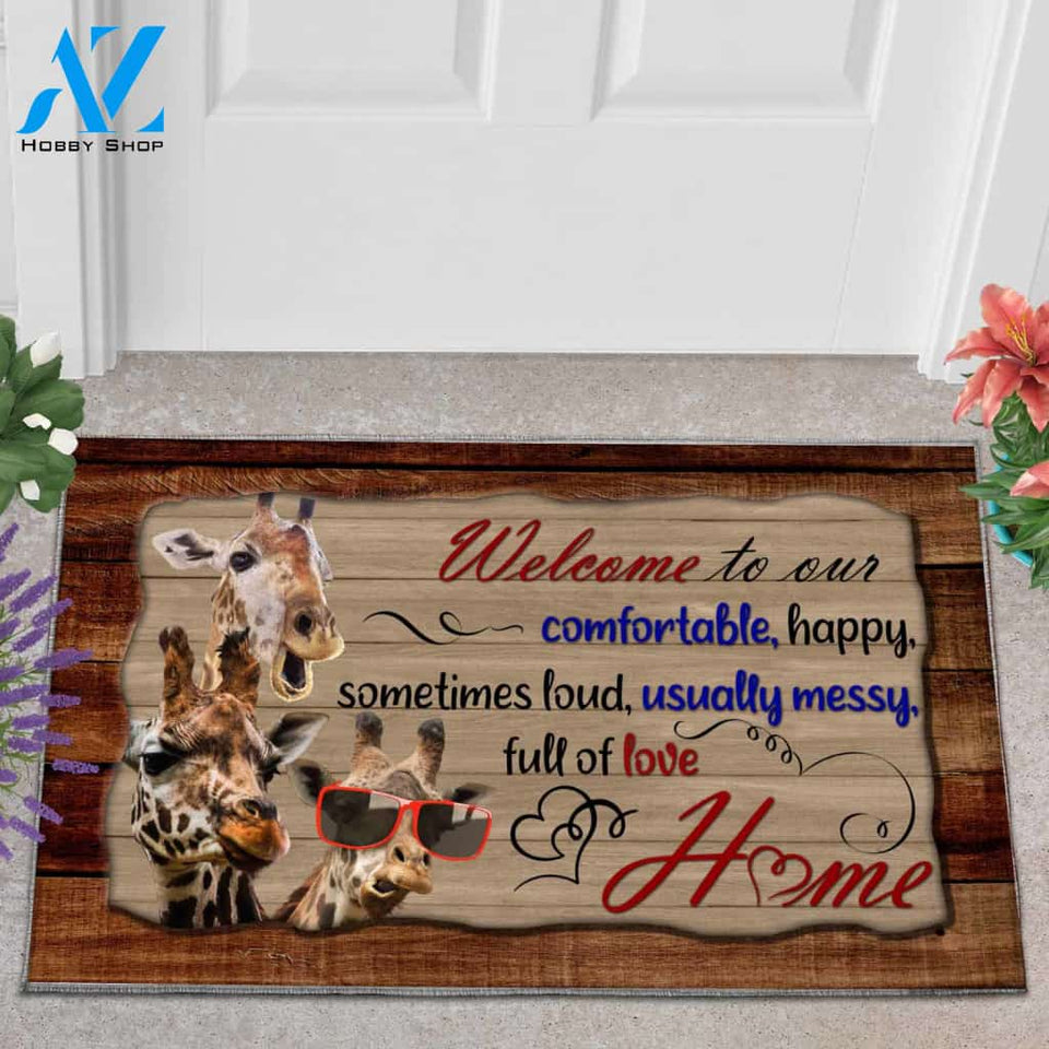 Giraffe Full Of Love Home Funny Indoor And Outdoor Doormat Warm House Gift Welcome Mat Birthday Gift For Dolphin Lovers