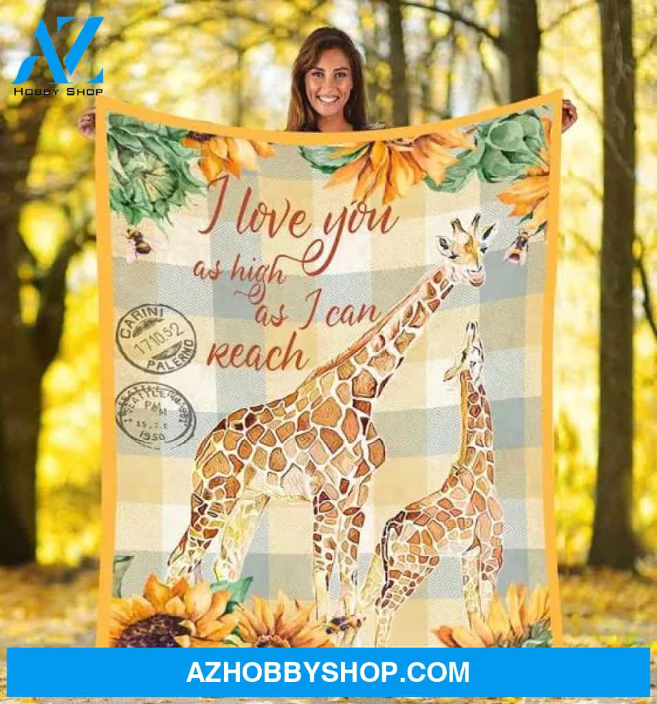 Giraffe I love you - Fleece Blanket, gift for you, gift for her, gift for him, gift for giraffe lover